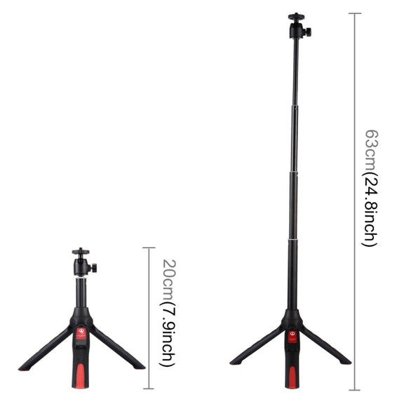 20-68cm Grip Foldable Tripod Holder Multi-functional Selfie Stick Extension Monopod with Phone Clip & Remote Control, For iPhone, Galaxy, Huawei, Xiaomi, HTC, Sony, Google and other Smartphones