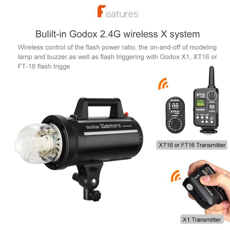 Godox Gemini GS200II Studio Flash Light 200Ws Bowens Mount Strobe Flash (EU Plug)