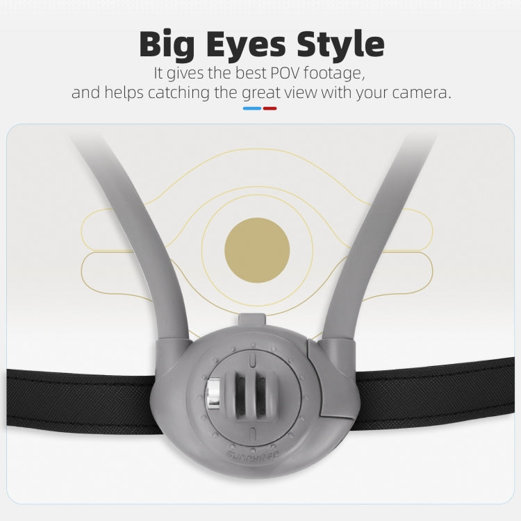 Sunnylife POV Neck Mount Hand Free Video Vlog Neck Selfie Holder with Body Strap (Grey)