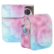 For FUJIFILM instax mini 12 Painted Full Body Leather Case Camera Bag with Strap(Blue Pink)(Black) - Leather Bag by PMC TechLife | Online Shopping South Africa | PMC TechLife | Buy Now Pay Later Mobicred