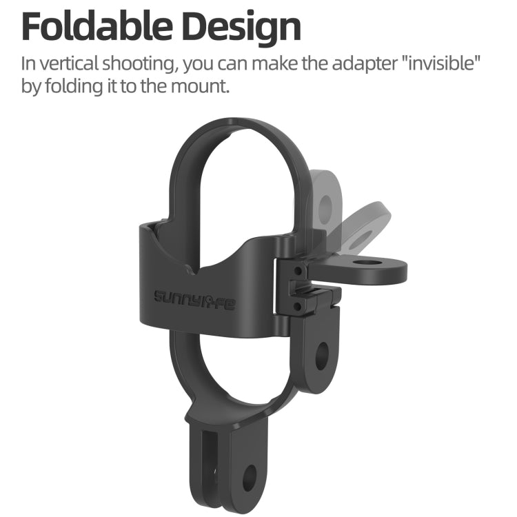 For Insta360 GO 3S / GO 3 Sunnylife Foldable Vertical-Horizontal Mount Adapter Protective Frame Brackets Housing Case (Black)