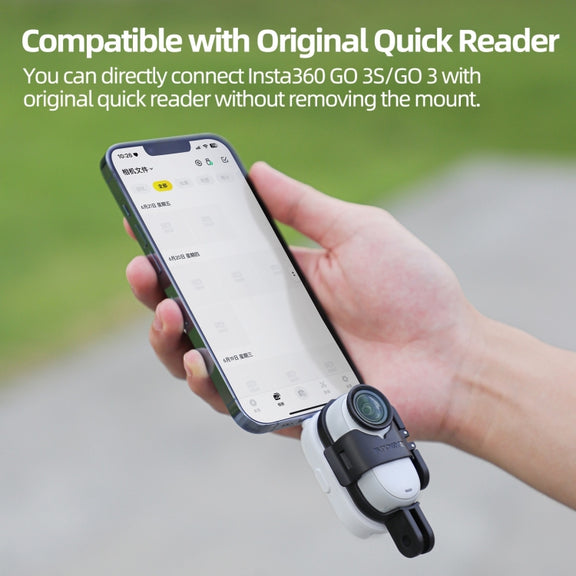 For Insta360 GO 3S / GO 3 Sunnylife Foldable Vertical-Horizontal Mount Adapter Protective Frame Brackets Housing Case (Black)