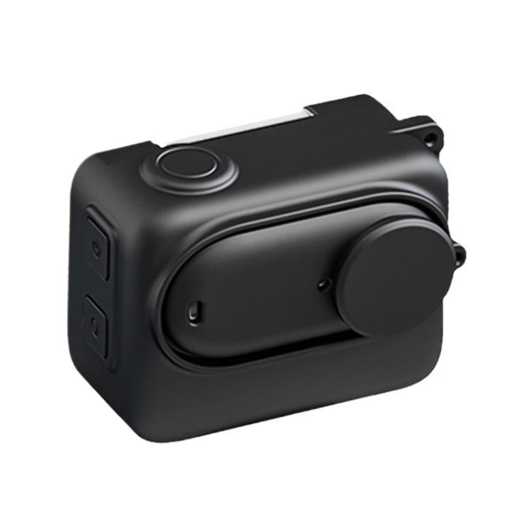 For Insta360 GO 3S Camera Charging Case Silicone Case with Lens Cap & Strap (Black)