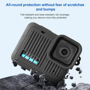 For GoPro HERO 2024 Silicone Protective Case with Wrist Strap & Lens Cover (Black)