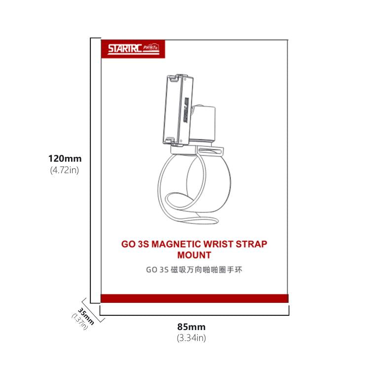 For Insta360 GO 3S / GO 3 STARTRC Silicone Wristband Snap Ring Quick Release Fixed Adapter Mount (Black)