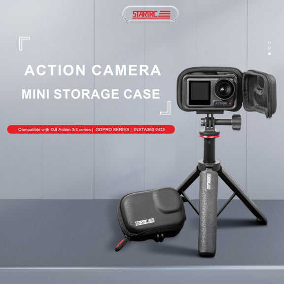 STARTRC Camera PU Carry Case For Insta360 GO3 / DJI Action 3 / 4 / 5 Pro (Black)