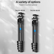 BEXIN TA255-BS30 Portable Collapsible Aluminum Alloy Camera Tripod with Head (Black)