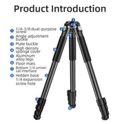 BEXIN RK294 Portable Collapsible Aluminum Alloy Camera Tripod (Black)