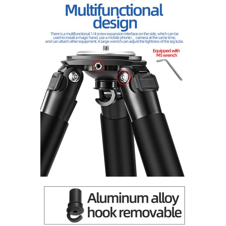 BEXIN ST402C Portable Collapsible Carbon Fiber Camera Tripod (Black)