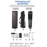 BEXIN ST402C Portable Collapsible Carbon Fiber Camera Tripod (Black)
