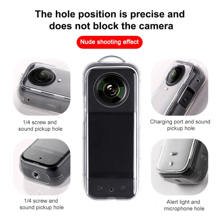For Insta360 X3 Hollow Clear TPU Protective Case (Transparent)