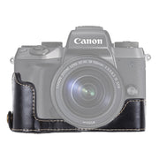 1/4 inch Thread PU Leather Camera Half Case Base for Canon EOS M5(Black)