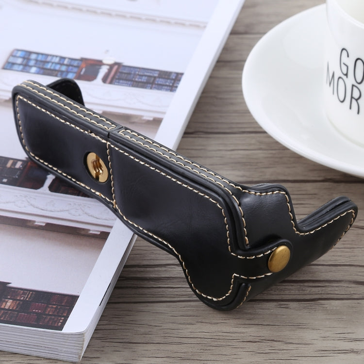 1/4 inch Thread PU Leather Camera Half Case Base for Canon EOS M5(Black)