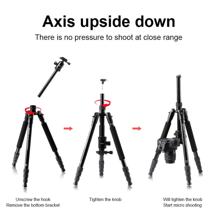 TRIOPO M2508 Multifunction Adjustable 4-Section Portable Aluminum Alloy Tripod Monopod with D-2A Ball Head for SLR Camera