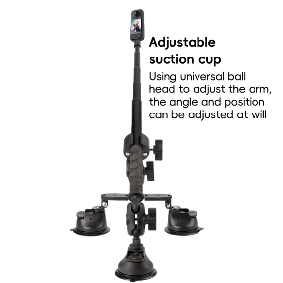 Dual-leg Car Suction Cup Mount with 1/4 inch Screw (Black)