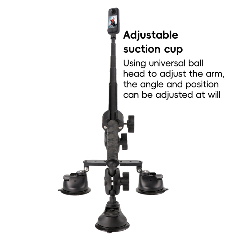 Dual-leg Car Suction Cup Mount with 1/4 inch Screw (Black)