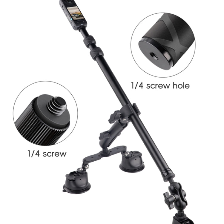 2 x Single-leg Car Suction Cup Mount Crab Clamps Set (Black)