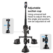 Single-leg Car Suction Cup Mount Crab Clamps (Black)