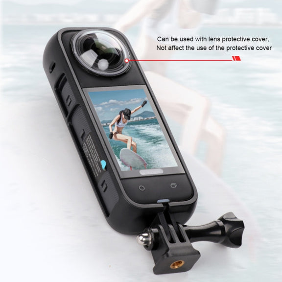 For Insta360 X4 PC Plastic Protective Frame with PC Lens Cover Guard (Black)
