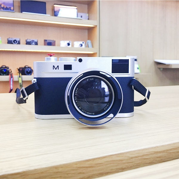 For Leica M Non-Working Fake Dummy DSLR Camera Model Photo Studio Props, Hood Lens(Silver)