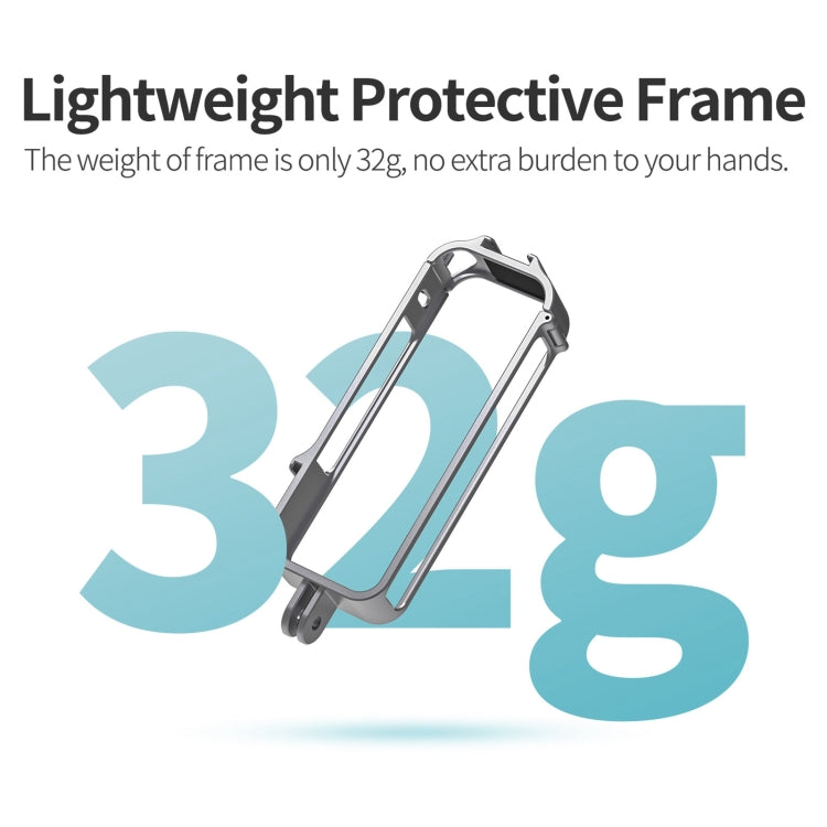 For Insta360 X4 Sunnylife Metal Protective Cage Rig with Cold Shoe Bases & Tripod Adapter (Titanium Color)