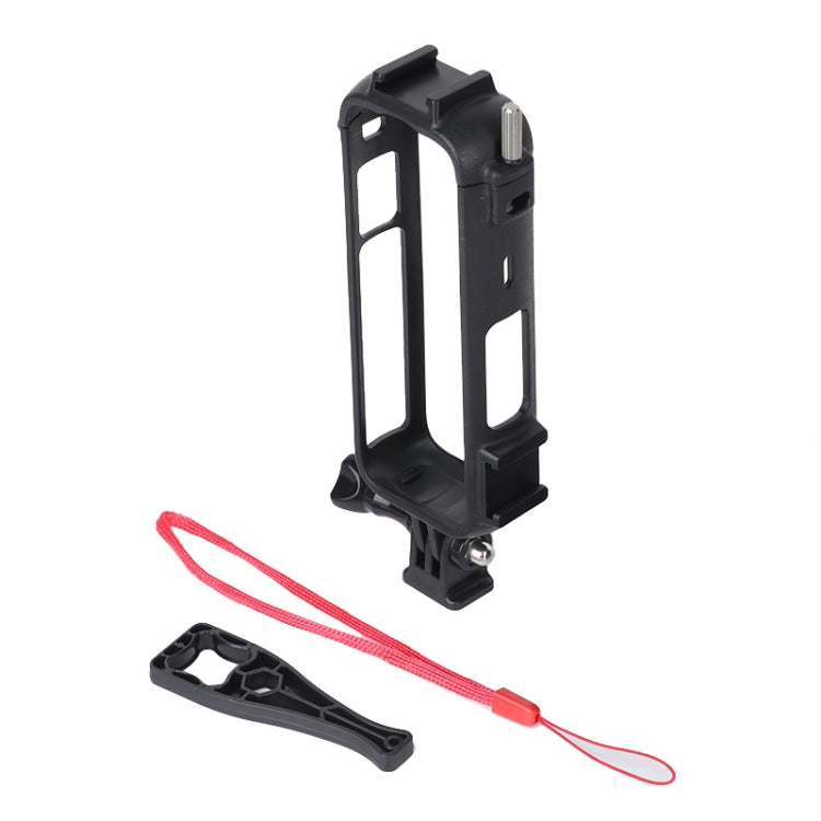For Insta360 X4 Cold Shoe ABS Plastic Protective Frame with Adapter Mount & Screw (Black)