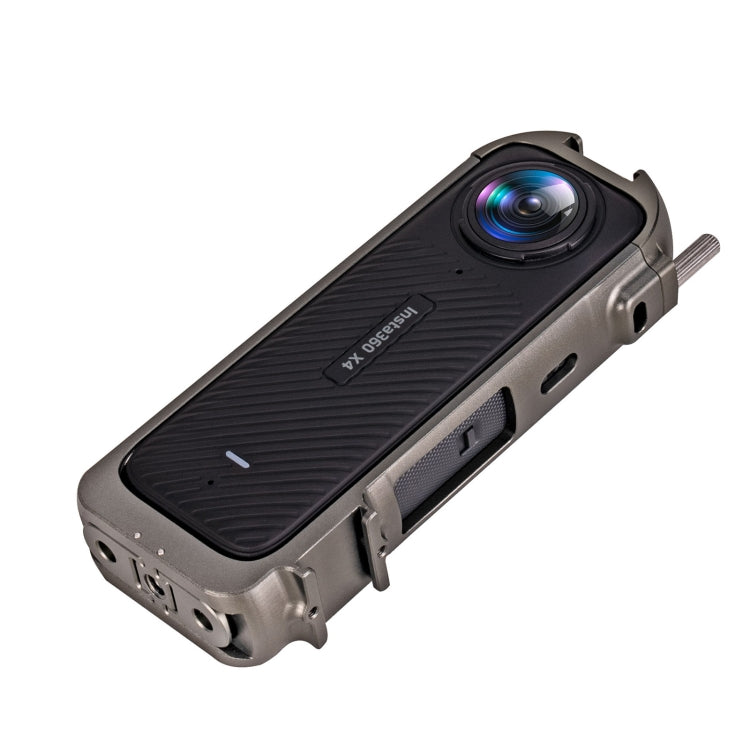 For Insta360 X4 Metal Protective Cage Rig Housing Frame with Expand Cold Shoe Base & Tripod Adapter