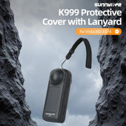 For Insta360 X5 / X4 Sunnylife Integrated Lens Screen Protective Cover Camera Case with Strap (Black)