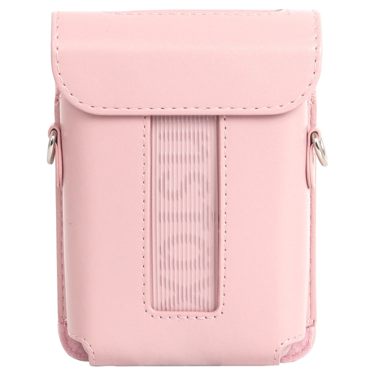For FUJIFILM Instax mini Link 3 Full Body Leather Case Bag with Strap (Pink)