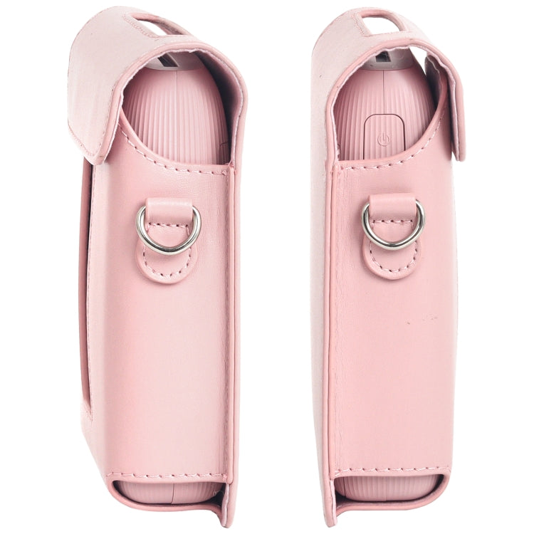 For FUJIFILM Instax mini Link 3 Full Body Leather Case Bag with Strap (Pink)