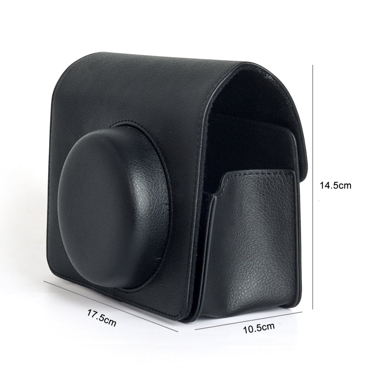 For FUJIFILM Instax WIDE 400 Full Body Leather Case Bag with Strap (Black)