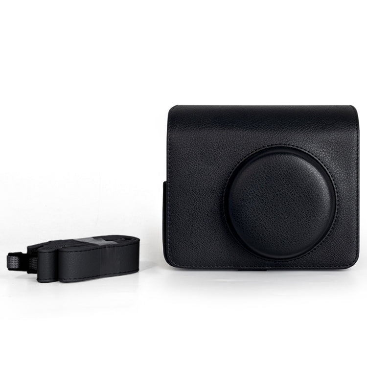For FUJIFILM Instax WIDE 400 Full Body Leather Case Bag with Strap (Black)
