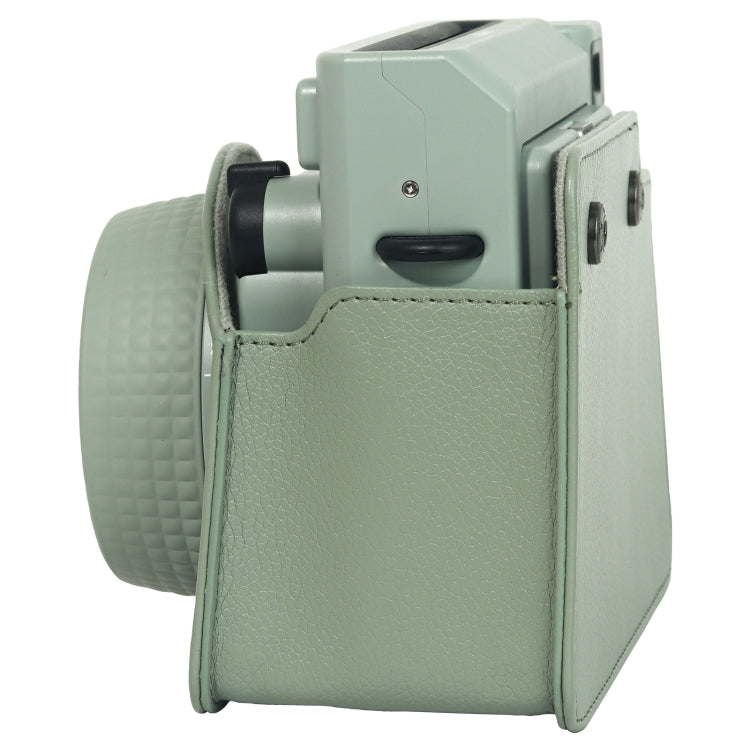 For FUJIFILM Instax WIDE 400 Full Body Leather Case Bag with Strap (Green)