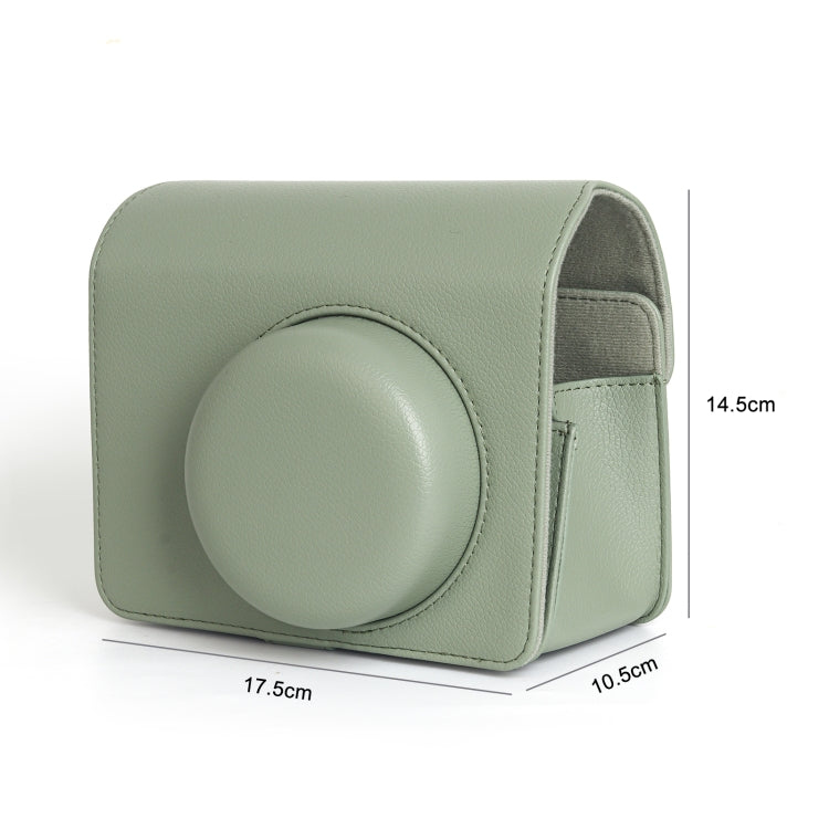 For FUJIFILM Instax WIDE 400 Full Body Leather Case Bag with Strap (Green)