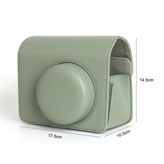 For FUJIFILM Instax WIDE 400 Full Body Leather Case Bag with Strap (Green)