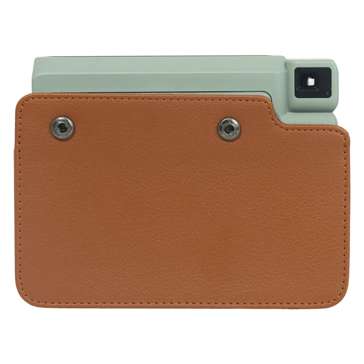 For FUJIFILM Instax WIDE 400 Full Body Leather Case Bag with Strap (Brown)