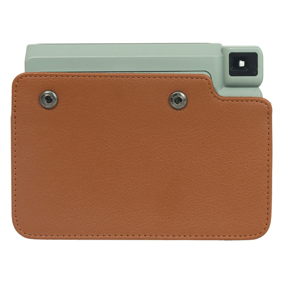 For FUJIFILM Instax WIDE 400 Full Body Leather Case Bag with Strap (Brown)