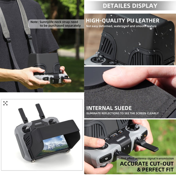 For DJI RC 2 Sunnylife ZG673 Remote Control Sunshade Hood Cover (Black)