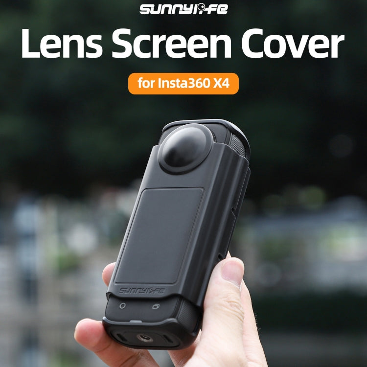 For Insta360 X4 Sunnylife Integrated Lens Screen Protective Cover (Transparent Black)