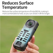 For Insta360 X4 Sunnylife Graphene Case High Thermal Conductivity Protective Case with Hand Strap (Black)