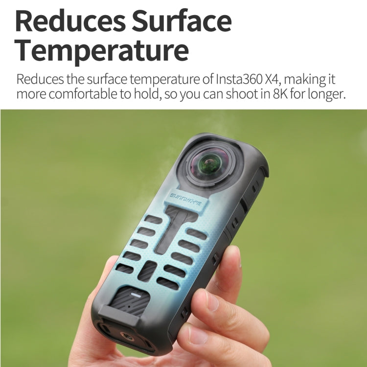 For Insta360 X4 Sunnylife Graphene Case High Thermal Conductivity Protective Case with Hand Strap (Black)