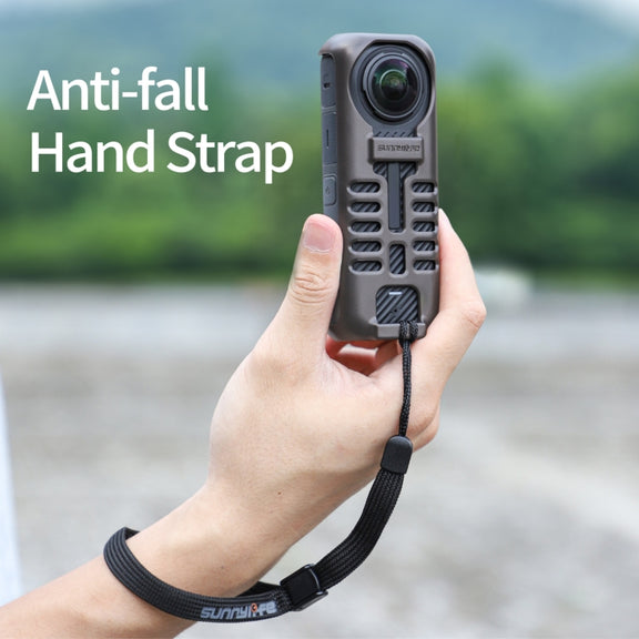 For Insta360 X4 Sunnylife Graphene Case High Thermal Conductivity Protective Case with Hand Strap (Black)