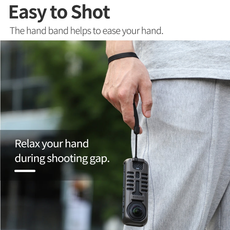 For Insta360 X4 Sunnylife Graphene Case High Thermal Conductivity Protective Case with Hand Strap (Black)
