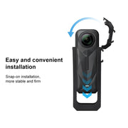 For Insta360 X5 Cold Shoe Carbon Fiber Texture ABS Plastic Protective Frame (Black)