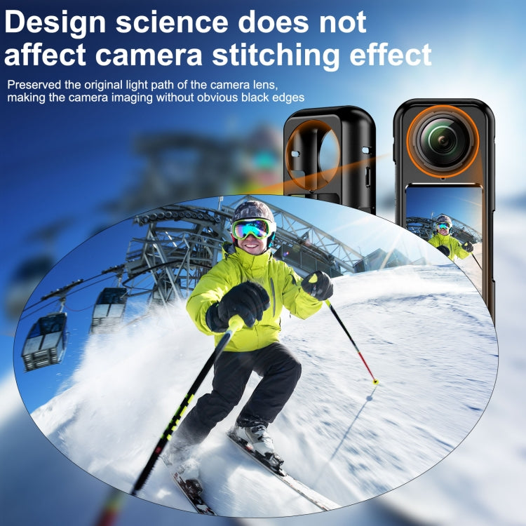 For Insta360 X4 Aluminum Alloy Metal Protective Cage Housing Frame (Black)
