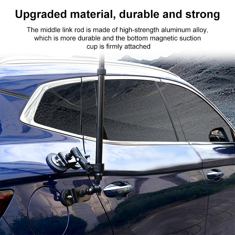 Dual-Leg Magnetic Base Crab Clamp Fixed Mount Holder for GoPro and Other Action Cameras (Black)
