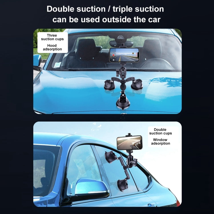 Single Suction Cup Connecting Rod Arm Phone Clamp Mount (Black)