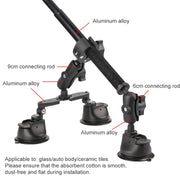 Dual-leg Suction Cup + Single Suction Cup with Selfie Stick Kits (Black)