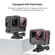 For Insta360 Ace / Ace Pro PC Cage Expansion Adapter Frame with Dual Cold Shoe Bases (Black)