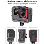 For Insta360 Ace / Ace Pro PC Cage Expansion Adapter Frame with Dual Cold Shoe Bases (Black)